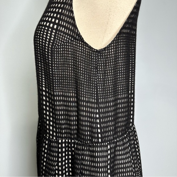 Sara Lanz Designer Black Virgin Wool Cut Out Perforated Overlay Pleated Dress S - Picture 7 of 13